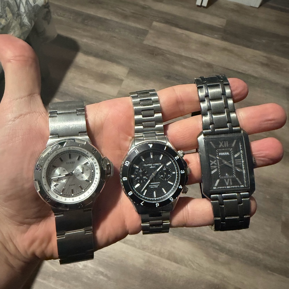 Value Trio Silver Steel Watch Collection